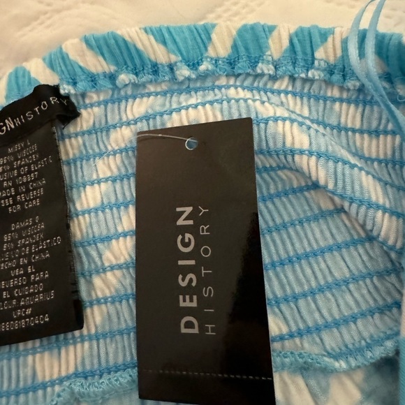 NWT turquoises and white chevron Maxi Dress womens  size L strapless - Picture 7 of 11